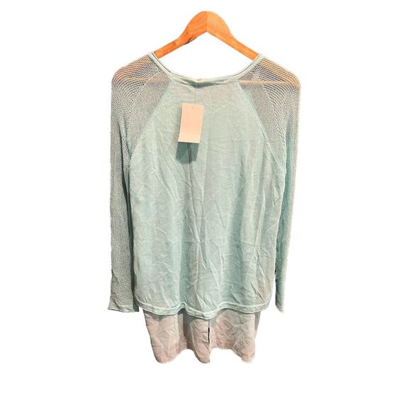 Soft Surroundings Light Blue Knit Sheer Lightweight Women's Tunic Sweater Size M - Picture 2 of 5